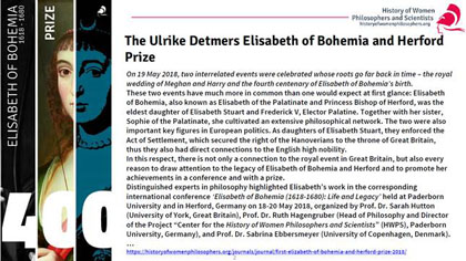 The Ulrike Demeters Elisabeth of Bohemia and Herford Prize